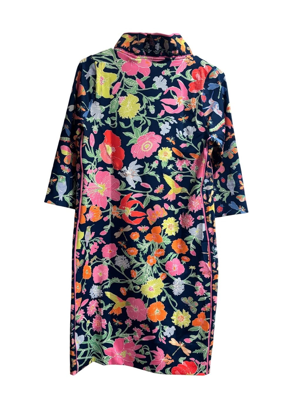 Gretchen Scott Designs Navy Floral Shift Dress with Pink, Orange & Green - Picture 5 of 8